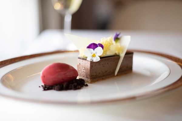Crystal Cruises The Vintage Room Chocolate Marquise with Raspberry Sorbet 3.jpg